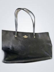 Coach Black Leather Tote Bag