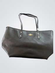 Coach Black Leather Tote Bag