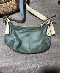Teal Leather Shoulder Bag