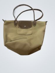 Longchamp Khaki Nylon Tote Handbag