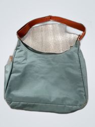 Green Bag with Brown Strap