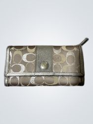 Coach Brown Pebbled Leather Small Handbag Wallet