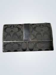 Coach Black Leather Monogram Wallet