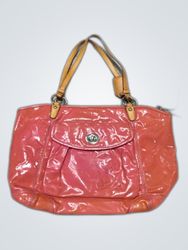 Coach Pink Patent Leather Tote Bag