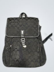 Coach Black Logo Canvas Backpack