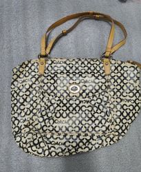 Coach Signature Pattern Tote Handbag