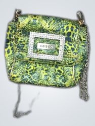 Guess Green Leopard Print Small Handbag