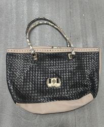 Black Woven Handbag