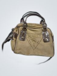 Guess Khaki Logo Tote Bag