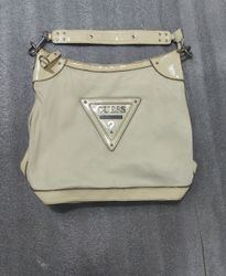 Guess Beige Leather Hobo Bag