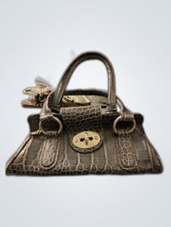 Brown Croco-Effect Handbag
