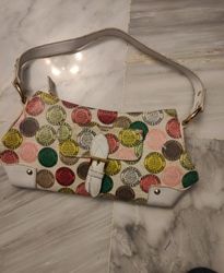 Multicolored Printed Leather Shoulder Bag