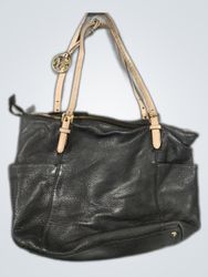 Michael Kors Black Leather Tote Bag