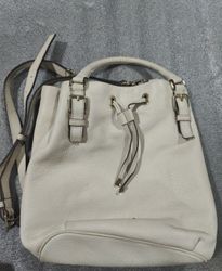 Kate Spade Leather Drawstring Tote Bag