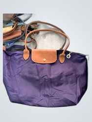 Longchamp Purple Nylon Tote Bag