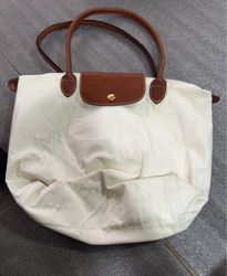 Louis Vuitton White Canvas Tote Bag