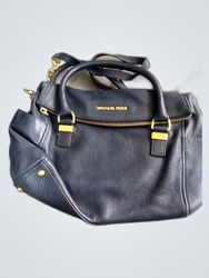 Michael Kors Navy Leather Tote Bag