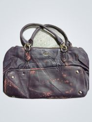 Coach Purple Leather Tote Bag