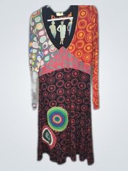 Desigual Multicolor Printed Long-Sleeve V-Neck Tun..