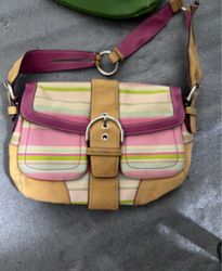 Coach Striped Shoulder Bag