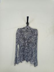 APT.9 Women's Sheer Print Ruffle Long Sleeve Blous..