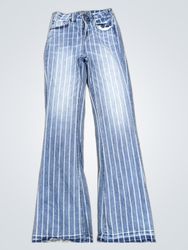 ROCK & ROLL Striped Flare Jeans