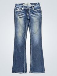 Wax Jeans Damen Verzierte Bootcut Jeans
