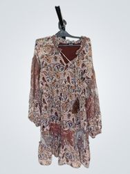 Boho Paisley Print Mini Dress