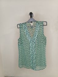 Banana Republic Sleeveless Geometric Print Blouse