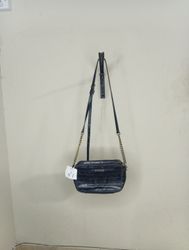 Michael Kors Black Croc Embossed Shoulder Bag