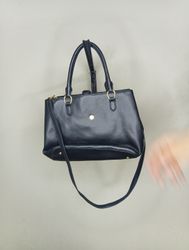 Lauren Ralph Lauren Black Leather Satchel Handbag