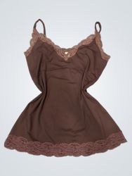 Only Hearts Brown Lace Trim Cami Top