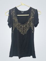 Bebe verzierte Off-Shoulder-Bluse