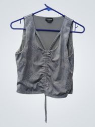 Bebe Sleeveless Ruched Crop Top