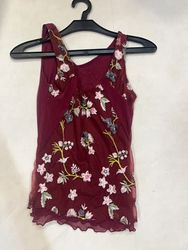 Maroon Floral Embroidered Top