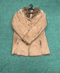 Votre Mode Fur Trim Suede Coat