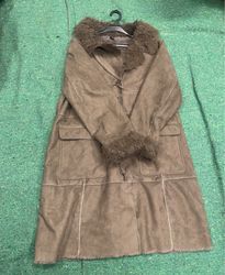 Brown Faux Fur Lined Coat
