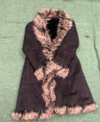 Black Fur-Trimmed Coat