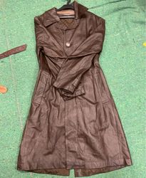 Brown Leather Trench Coat