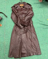 Brown Leather Trench Coat