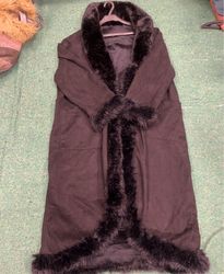 Black Fur Trimmed Coat