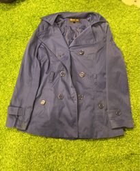 Gold Elk Blue Trench Coat