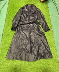 Black Leather Trench Coat