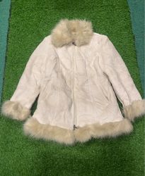 Women's Fur Trimmed White Coat