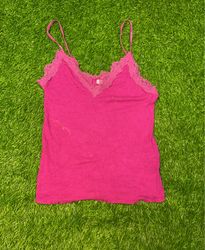 Amisu Pink Lace Trim Camisole