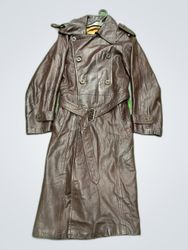 Brown Leather Trench Coat