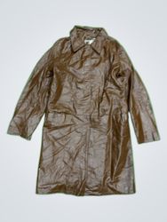 Brown Leather Trench Coat