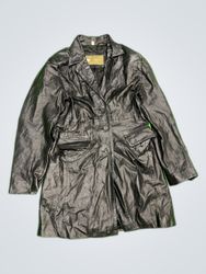 Black Leather Trench Coat