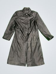 Black Leather Trench Coat