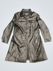 Powar International Black Leather Coat